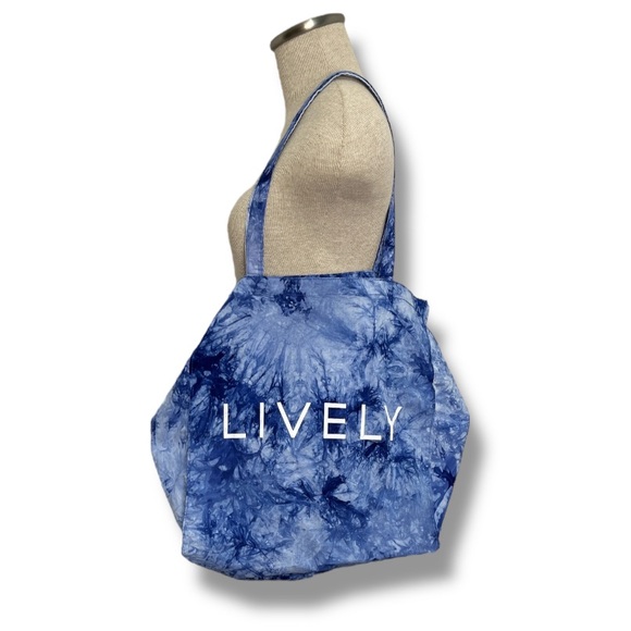 Lively Women’s Blue and White Tie Dye Tote Bag - Picture 1 of 9